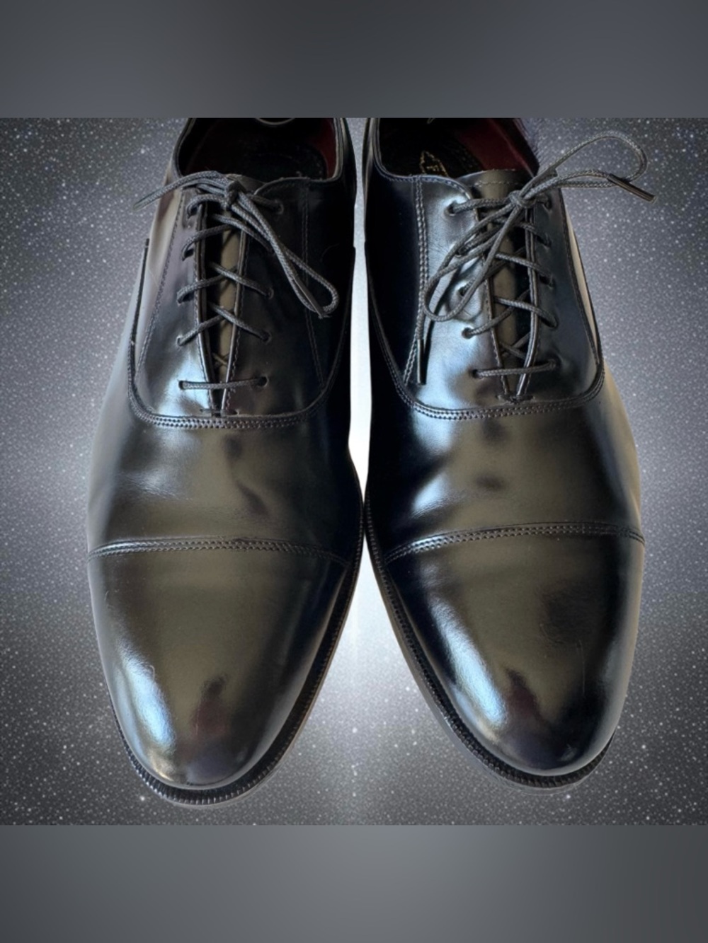 Florsheim Classic Black Leather Cap Toe Oxford Lace Up Dress Shoe 10D #20363 - Picture 7 of 14